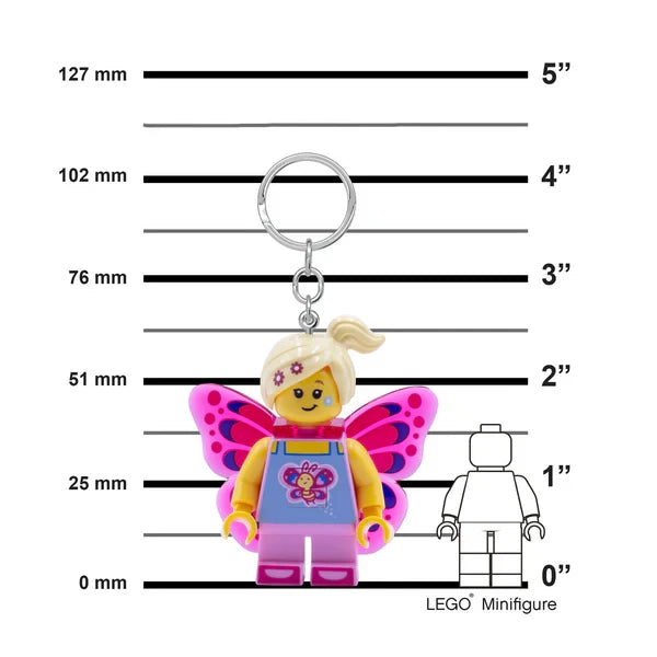 Køb Euromic Lego® Iconic Butterfly Girl Nøglering Med LED Lys