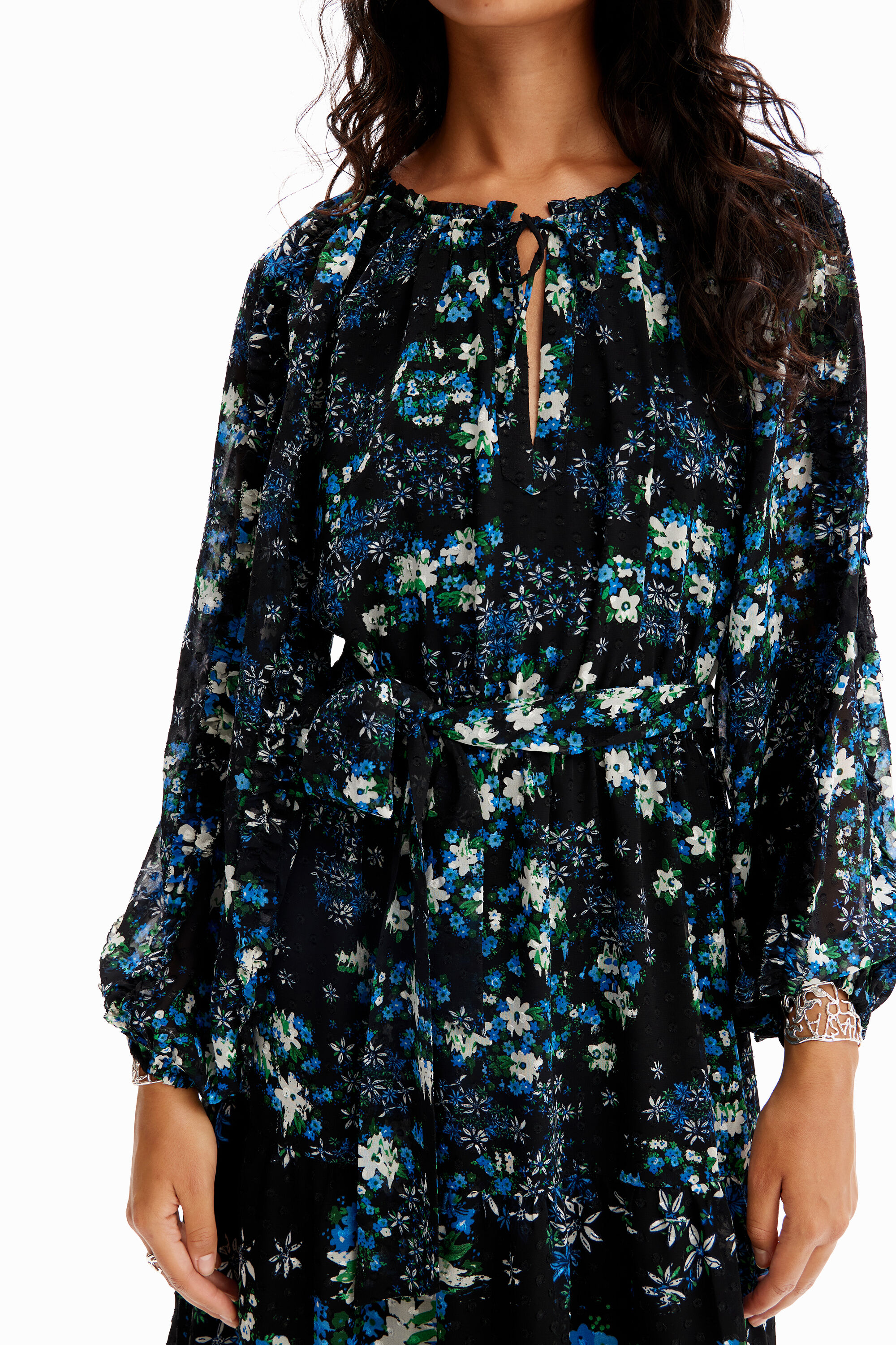 Vestido midi plumeti flores