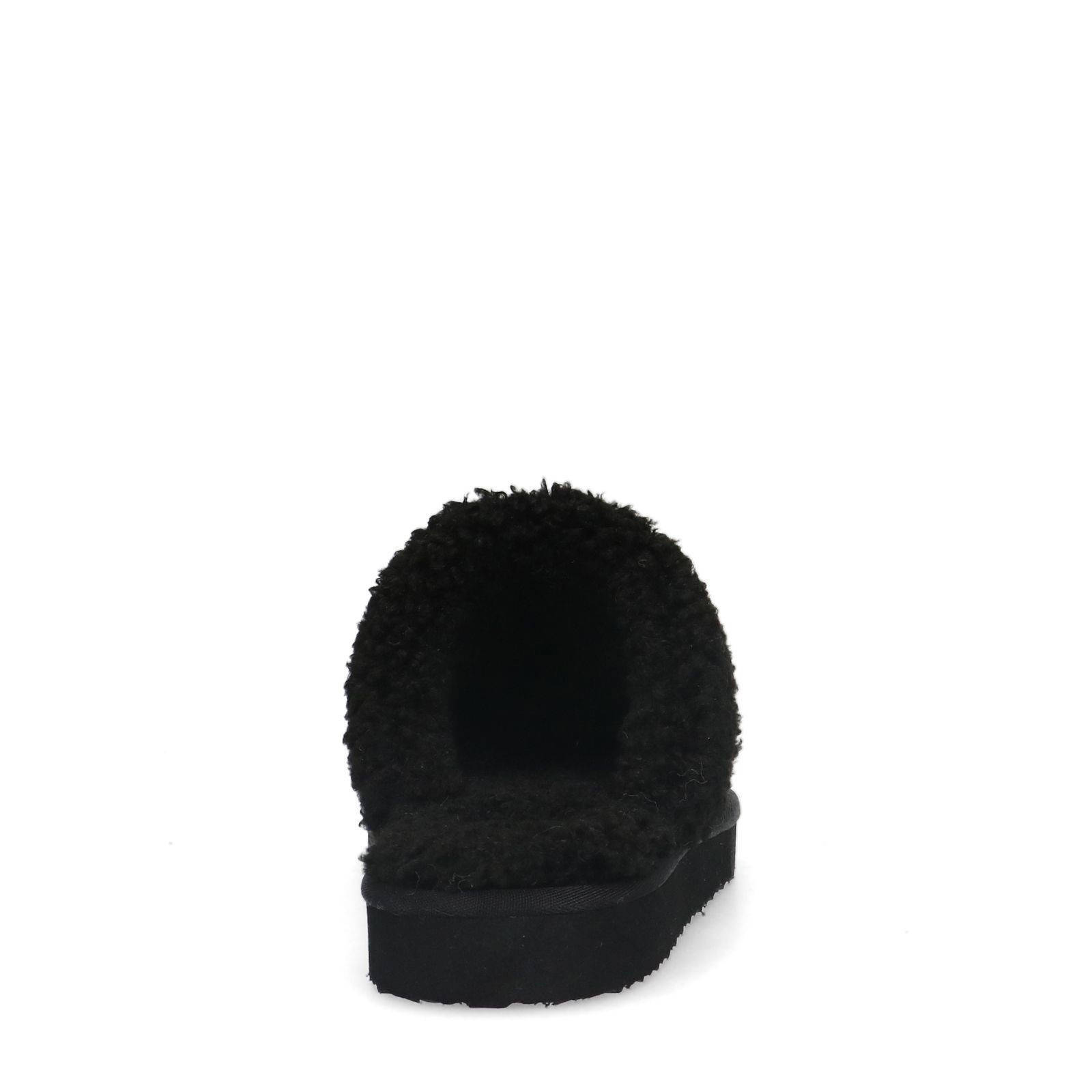 Manfield suède pantoffels zwart
