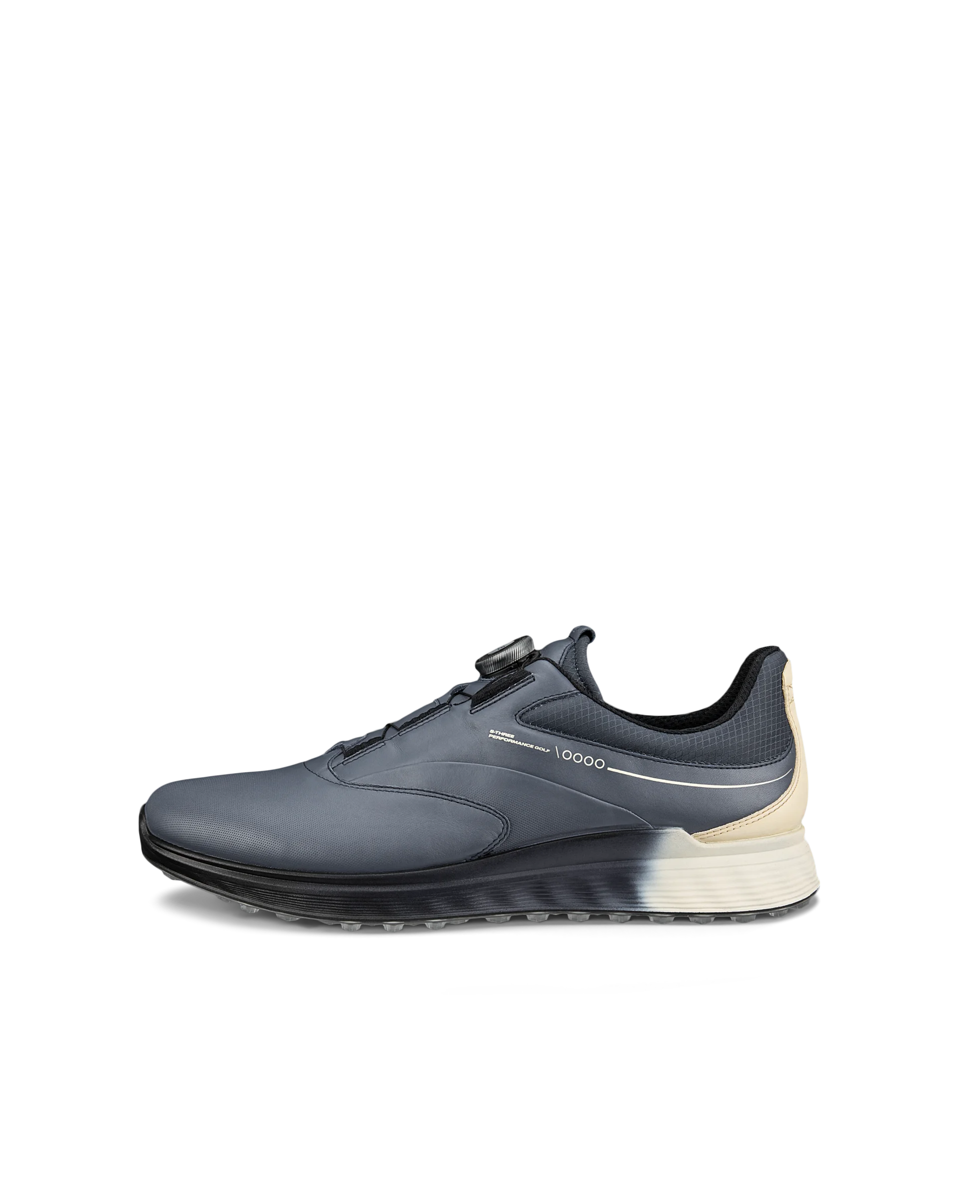 ECCO M Golf S-Three Herren Golfschuh aus Leder mit Gore-Tex Marineblau