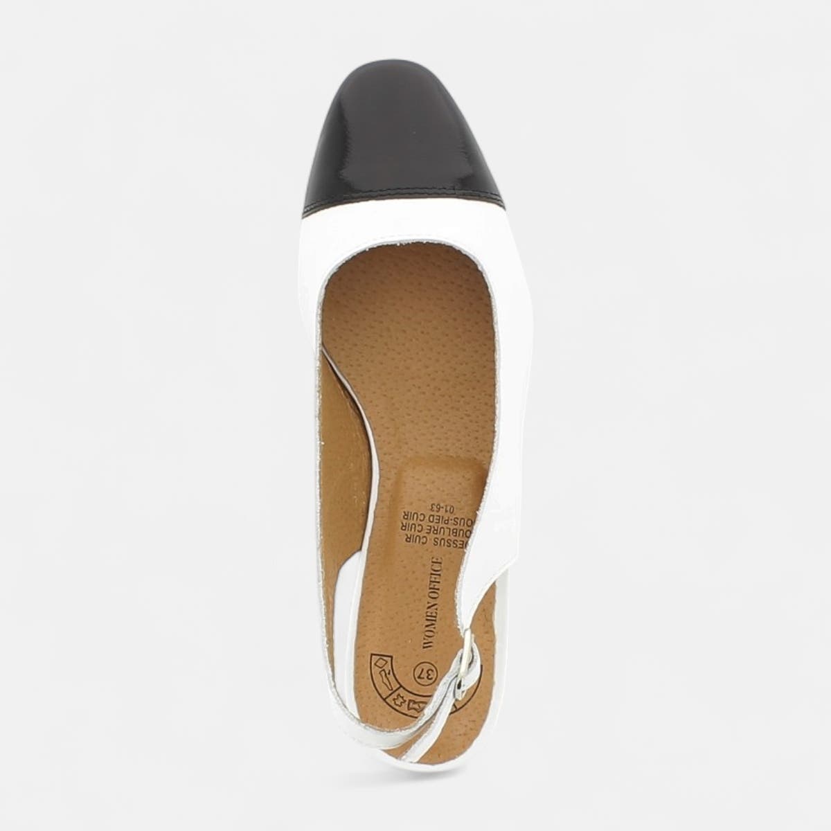 Escarpins avec bride arrière Femme en cuir blanc