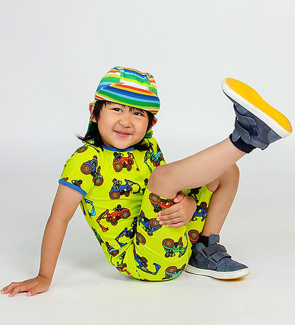 Sm?folk Shorts - Bright Green m. Traktorer