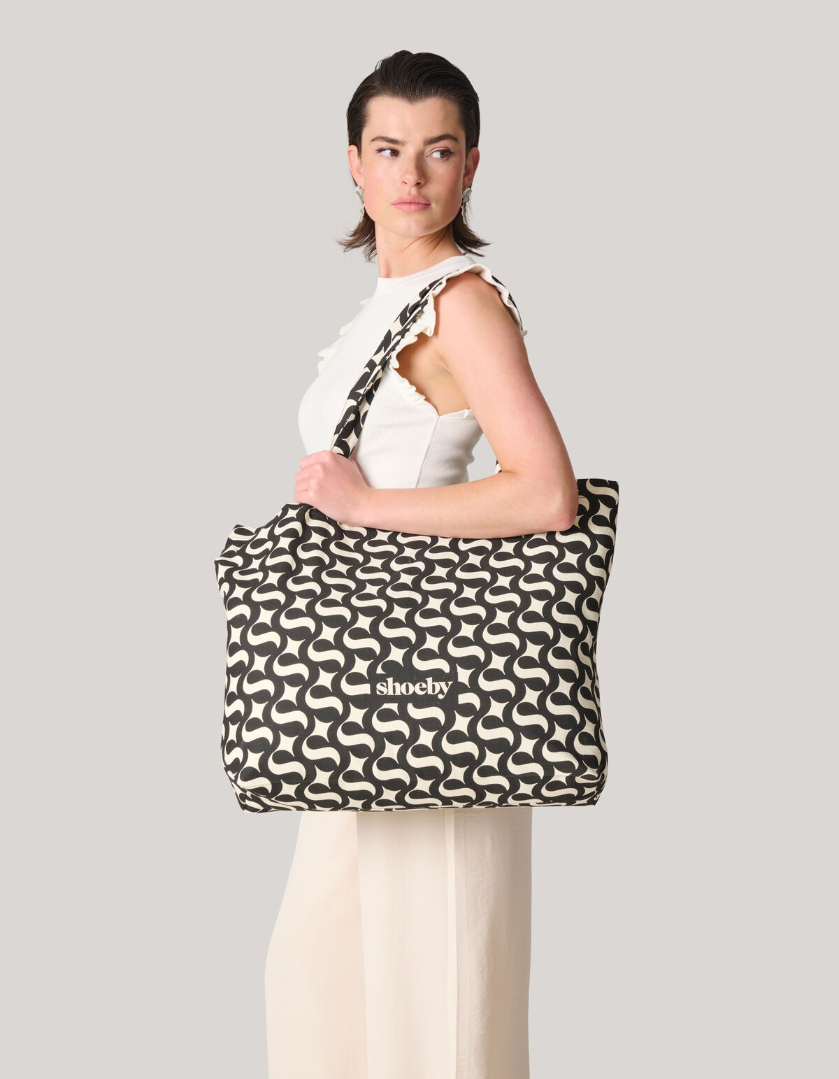 Shoeby Logo Shopper Zwart