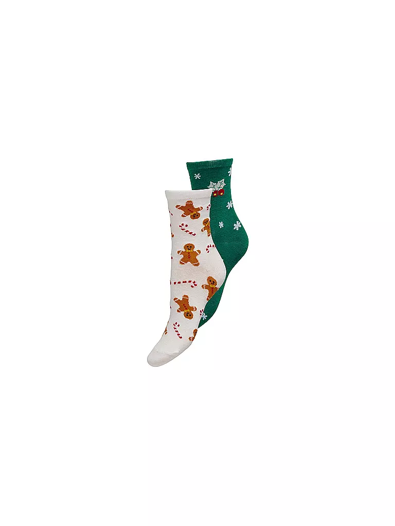 ONLY Socken ONLCHRISTMAS 2er Pkg. white cookie snowflake weiss