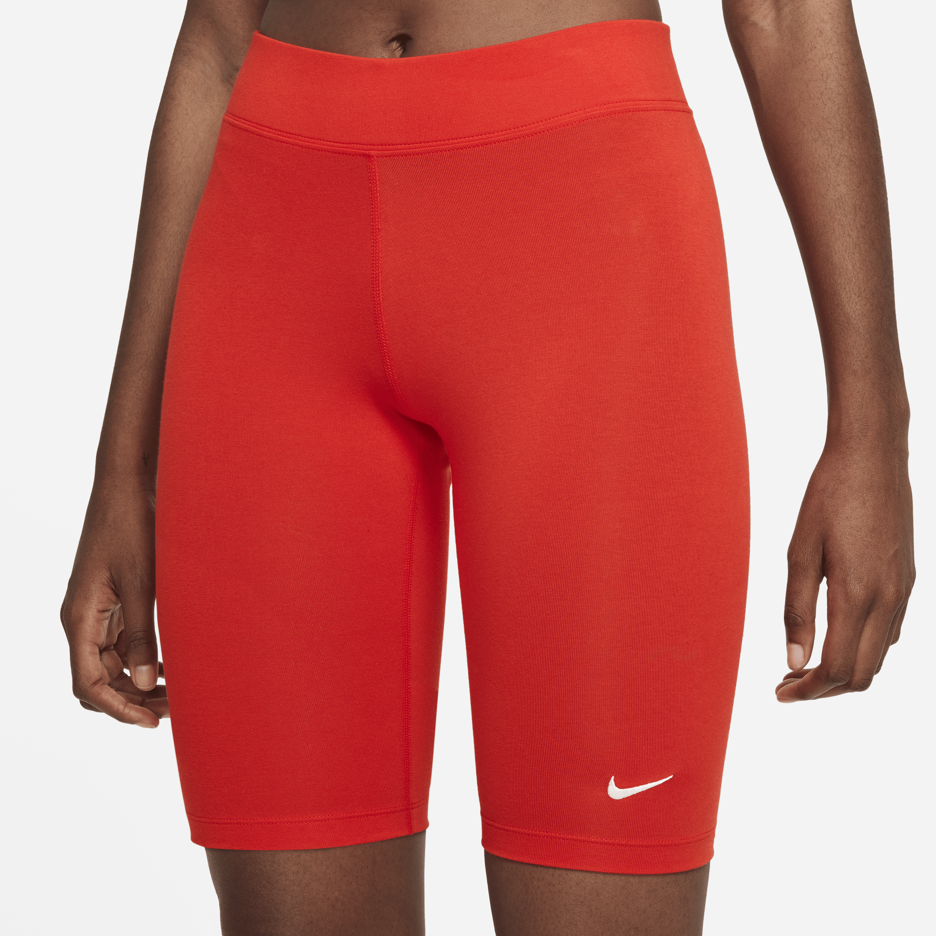 Nike Essentials Bike Short Damen Rot Weiss F673