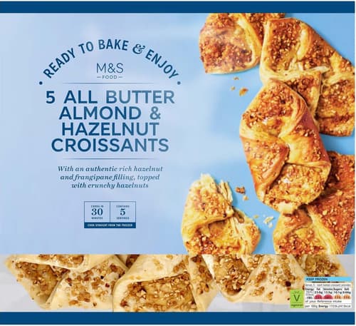 Marks & Spencer 5 Croissants Filled with Almond & Hazelnut Cream, Ready to Bake