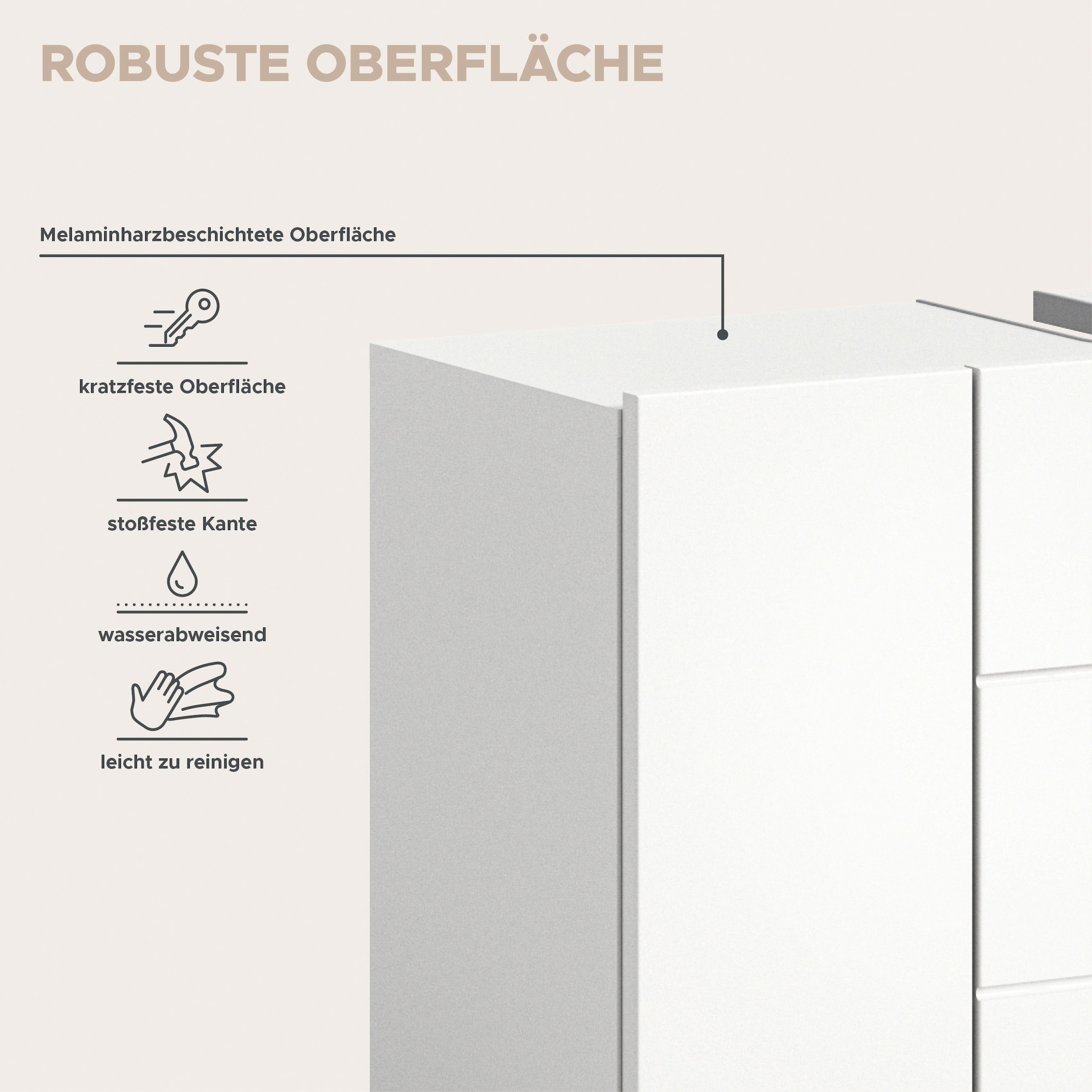 welltime Badmöbel-Set »Biel, Höhe 190 cm, Hochschrank, Unterschrank, Spiegelschrank« 3 Stk. tlg.