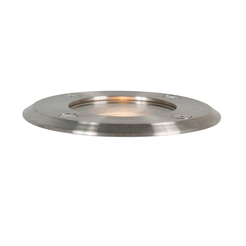 QAZQA Set van 6 buiten grondspots staal 11cm IP67 - Basic Round