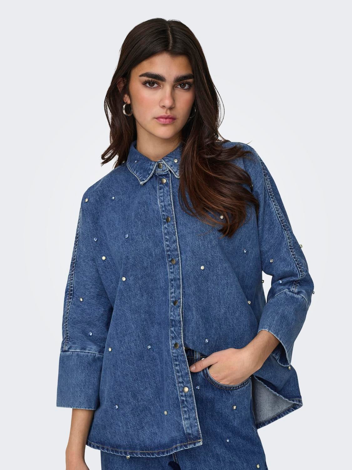 ONLGRACE Jeanshemd Medium Blue Denim