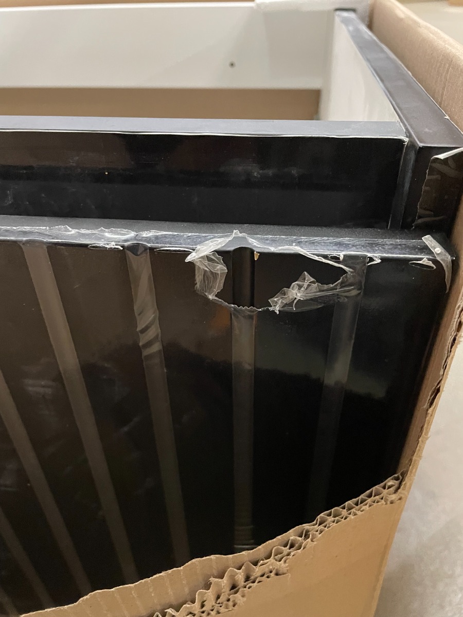 SCHADEMODEL: Fontana Versus onderkast 80cm met 1 softclose lade en ribbelfront zwart mat
