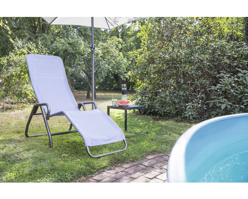 Siena Garden tuinligstoel, ligstoel, zonnebed, relaxligstoel Bito stof, taupeblauw