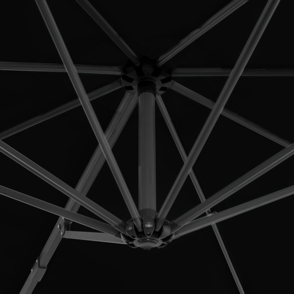 Parasol d'extérieur déporté avec mât en aluminium 300 cm noir