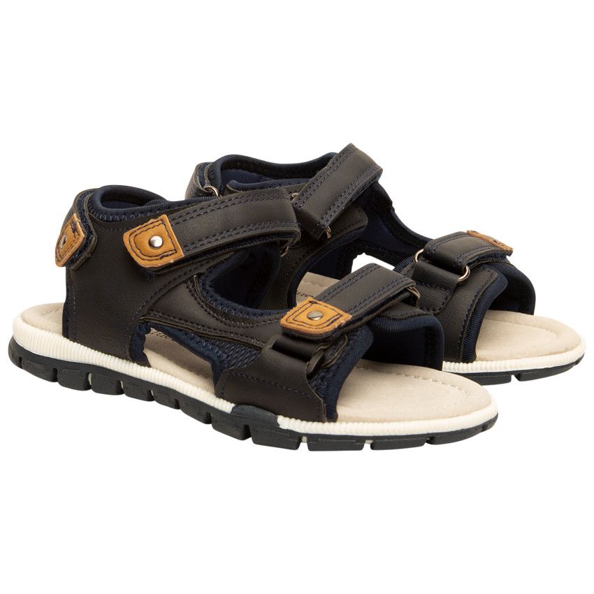 Nu-pieds à scratchs pour garçon - Bleu marine