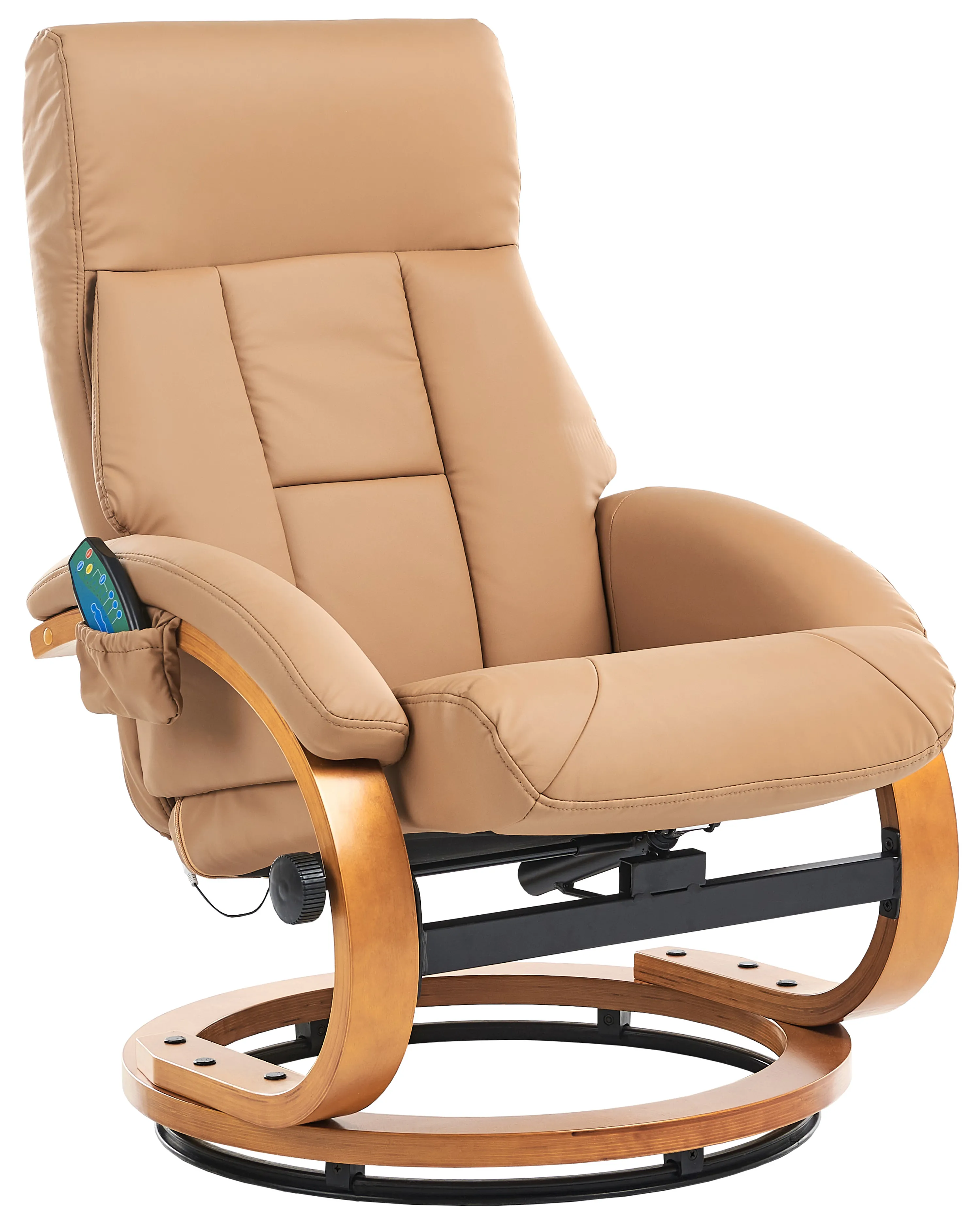 Massagestoel FORCE met voetenbank Kunstleer Zandbeige