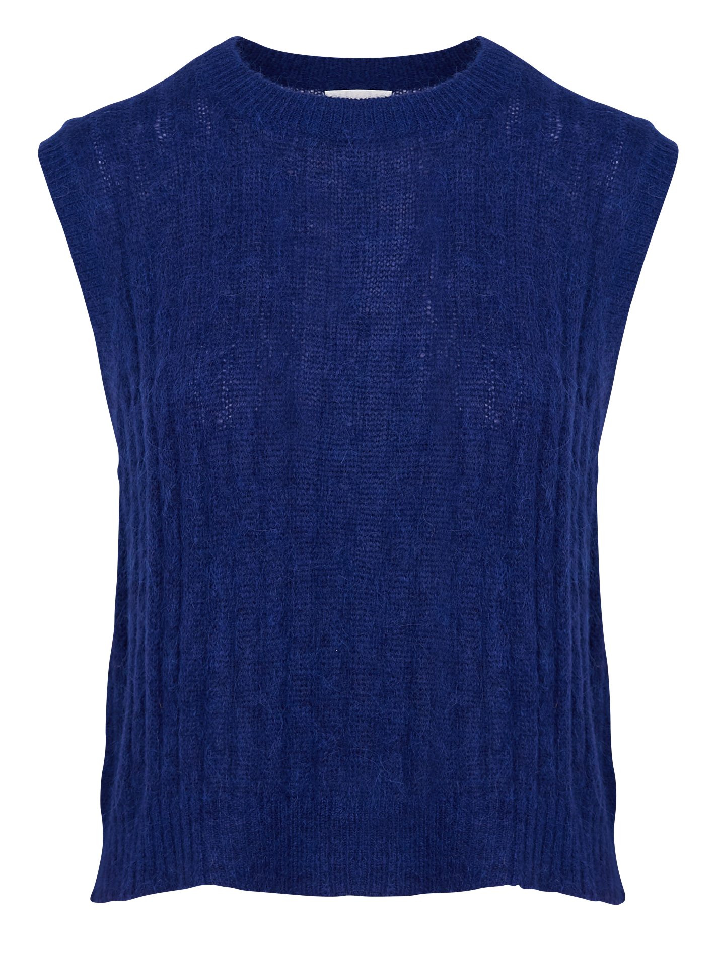 LIKE - Pull col rond en alpaga mélangée | Bleu