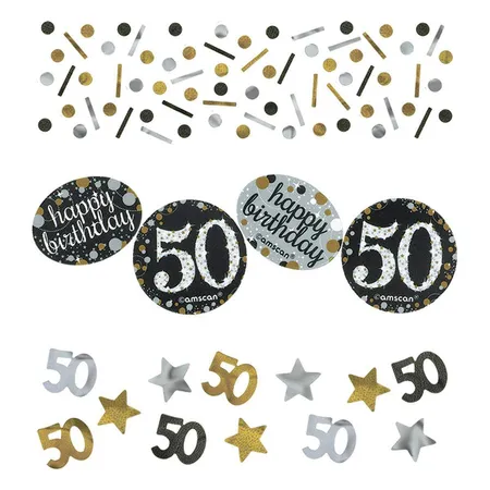 amscan Konfetti Zahl 50 Silber & Gold, 34 g