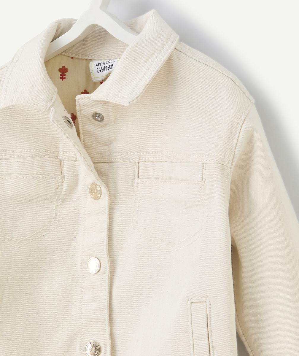 veste bébé fille sans teinture en fibres recyclées avec détails à fleurs