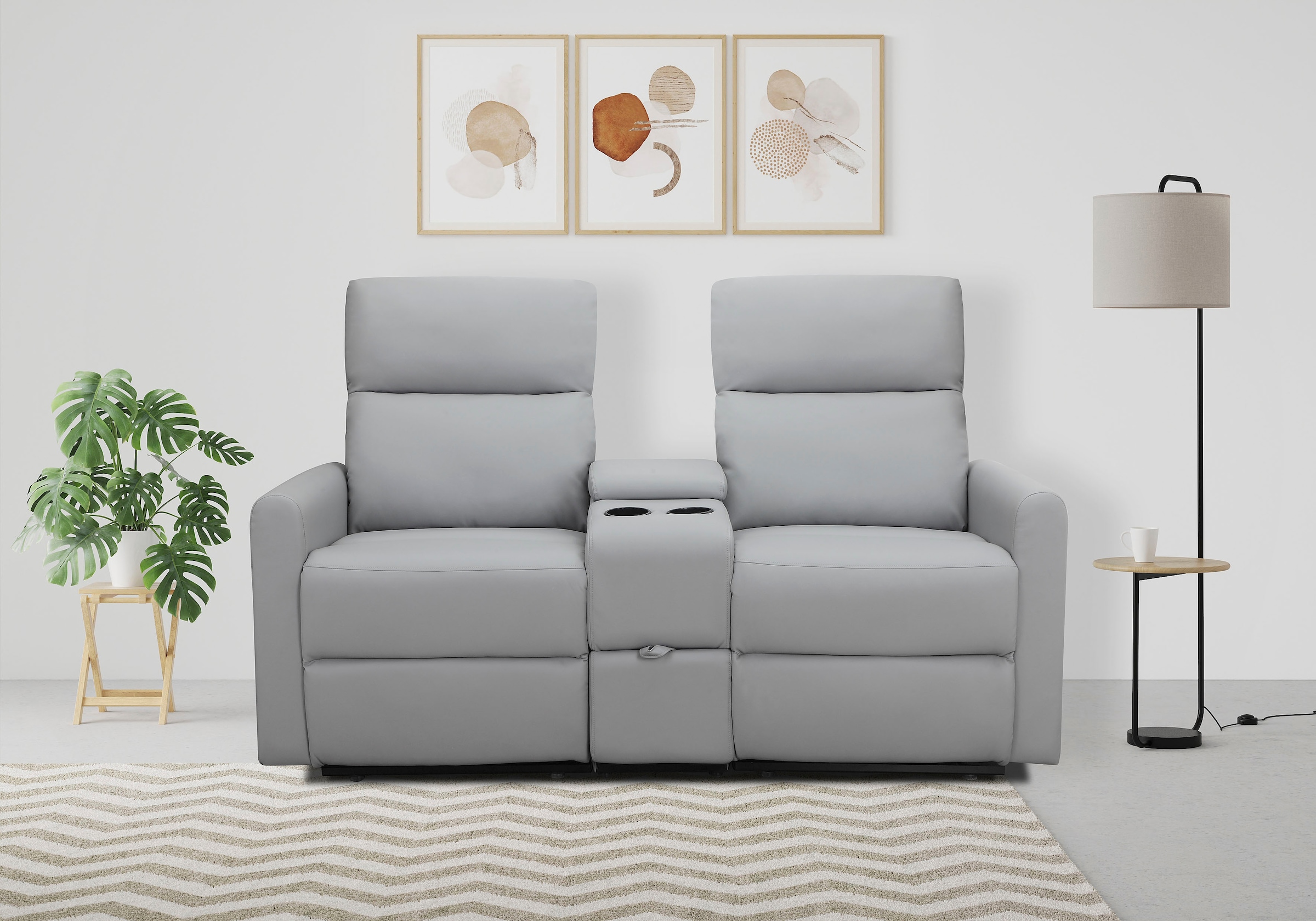 Home affaire 2-Sitzer »Daoulas, 2er-Kinosofa, TV-Sessel, Multimedia-Sofa« Kinosofa mit Relaxfunktion, Getränkehalter und Stauraum
