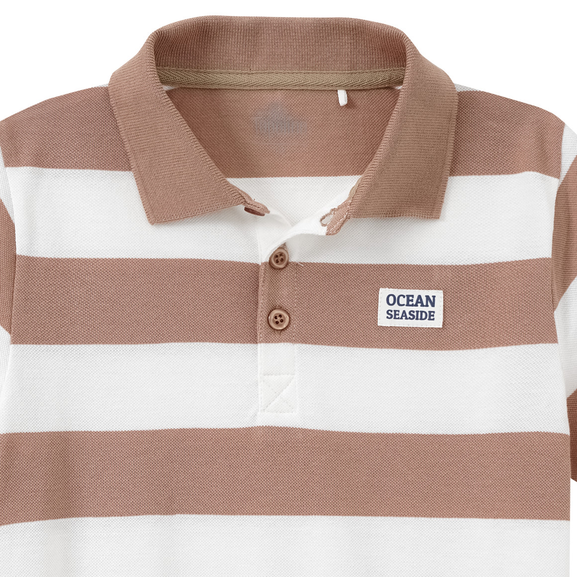 Topolino Jungen Poloshirt aus Bio-Baumwolle hellbraun / weiss