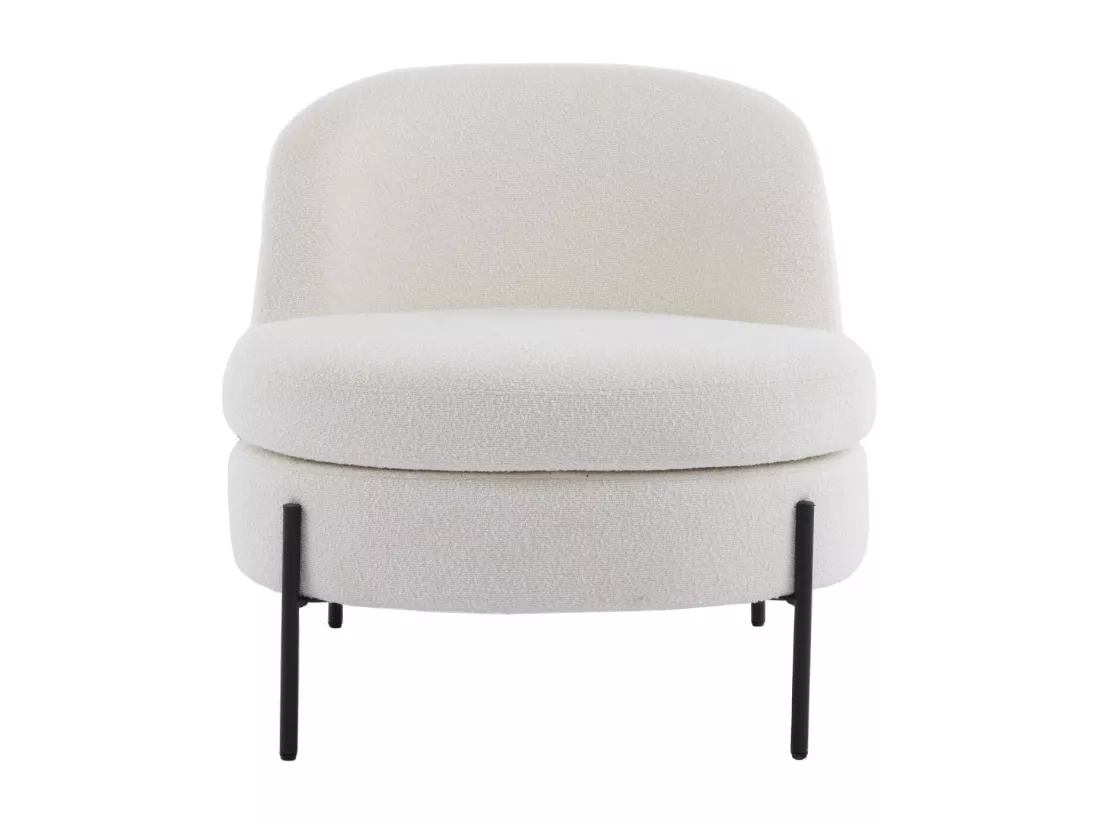 Fauteuil en tissu bouclé beige - Vianney