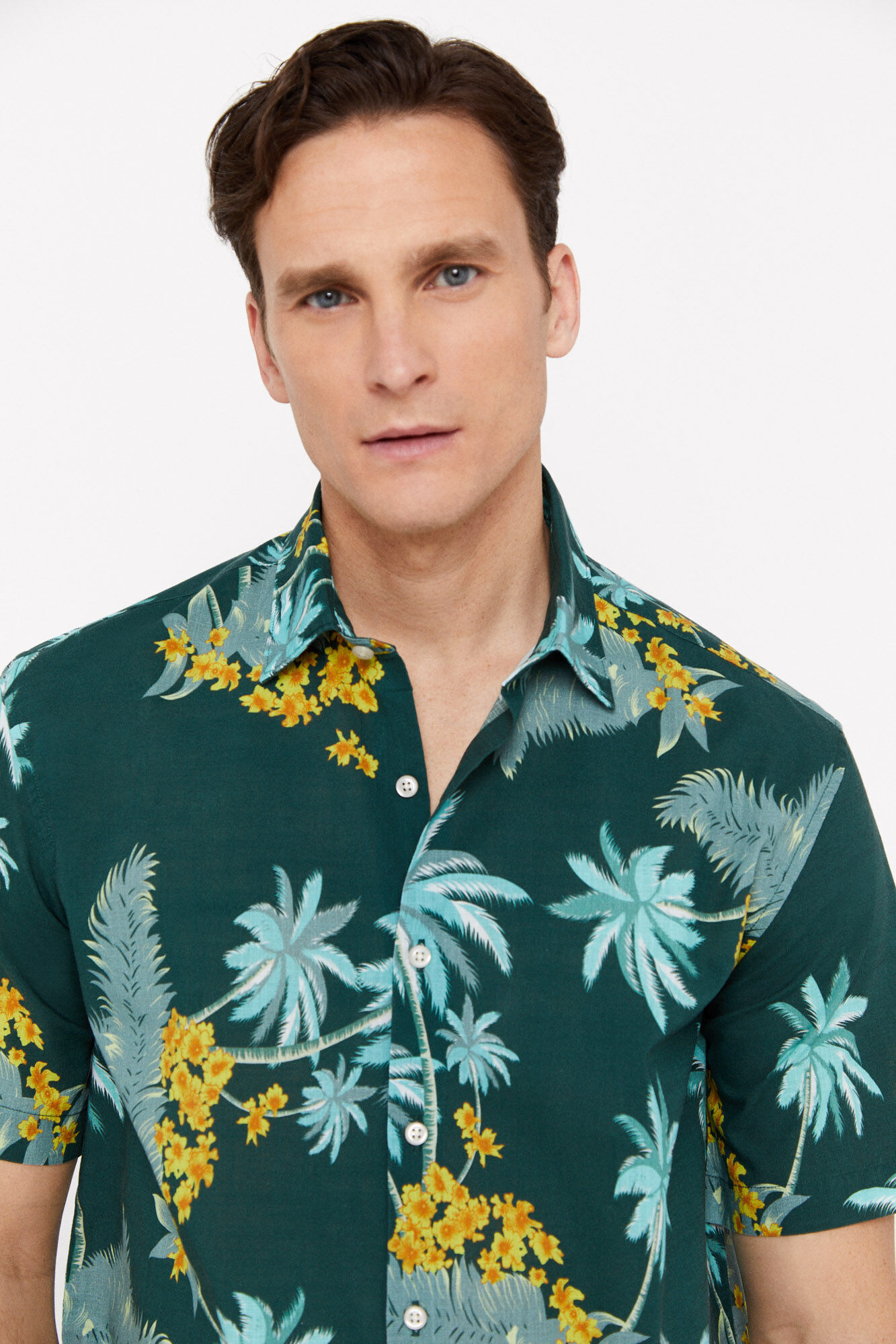 Camisa estampada de manga curta - Verde