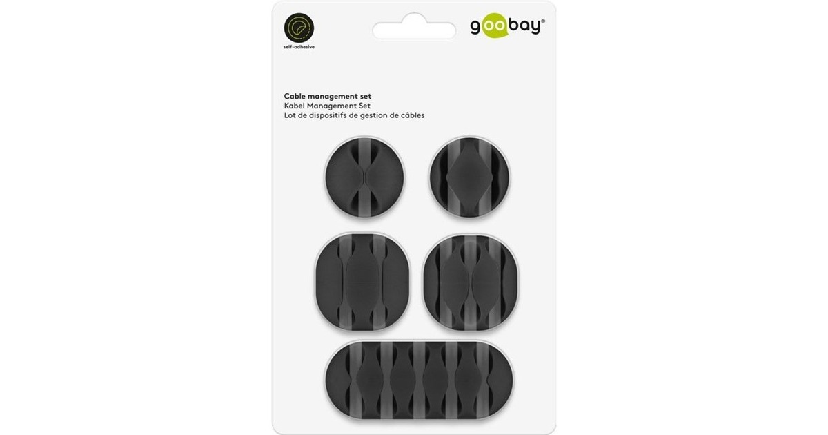 goobayKabel Management Set kabelgeleiding  (Zwart, 5 stuks)