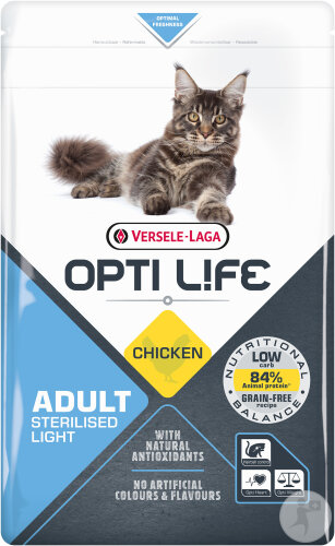 Opti Life Adult Sterilised/Light Alimentation Chats Au Poulet Sachet 1kg