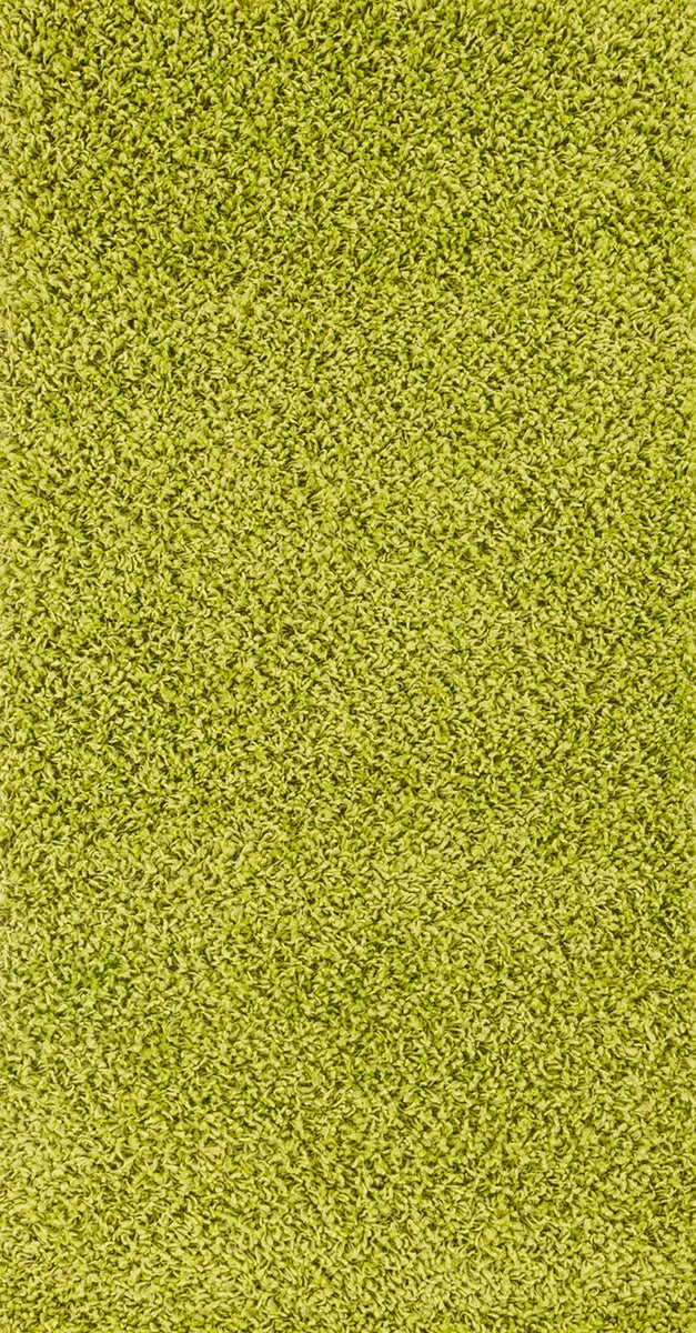 Modern hoogpolig shaggy vloerkleed voor in de hal, groen, 80x220 cm, LILLY