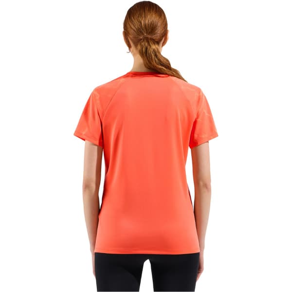 T-shirt running ODLO ESSENTIAL PRINT CREW NECK S/S W LIVING CORAL