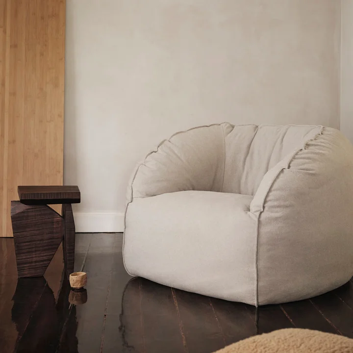 Ferm Living - Nesten Lounge Chair, Re-Cotton natural