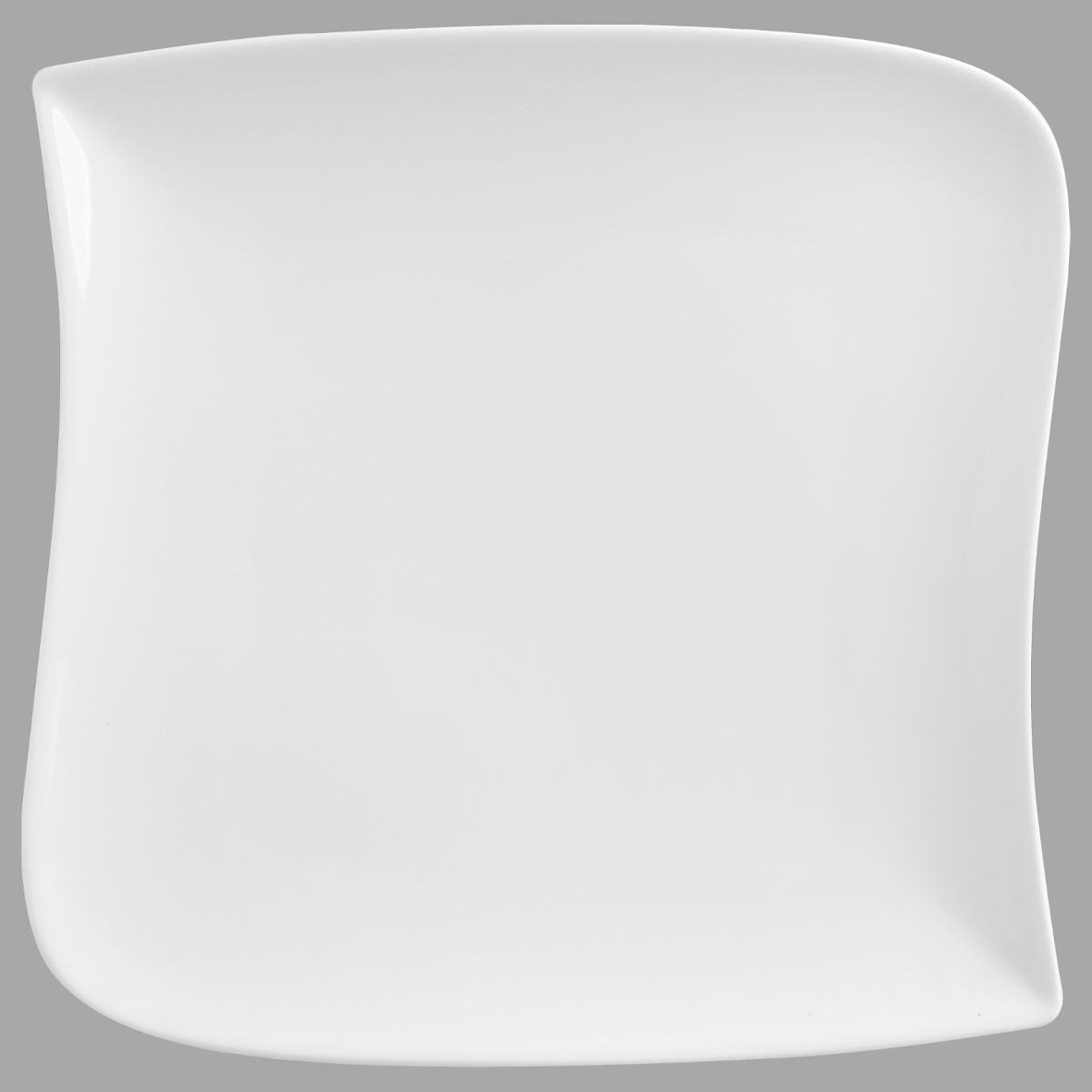 ASSIETTE PLATE CARRE VAGUE BLANC