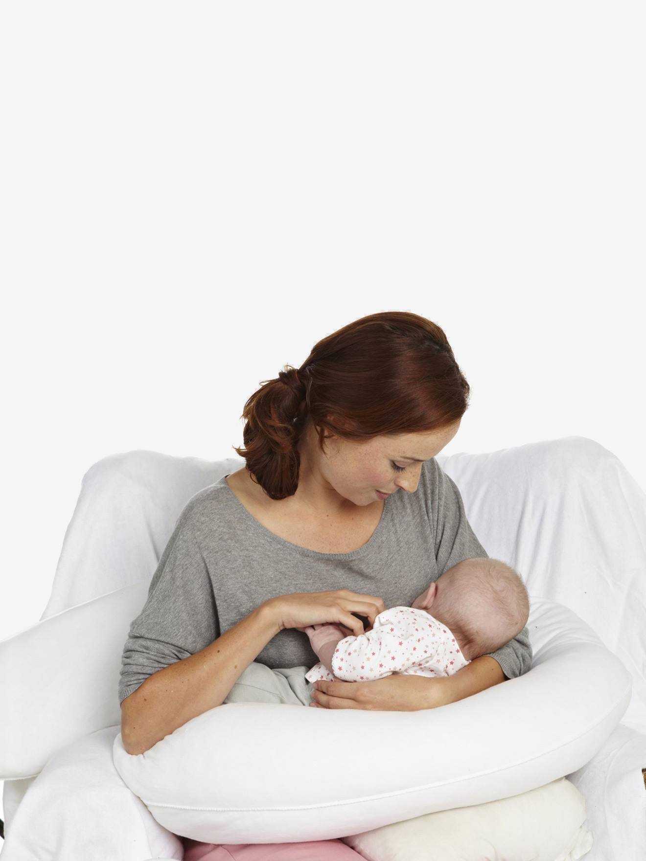 Almofada de maternidade e porta-bebê VERTBAUDET, branco