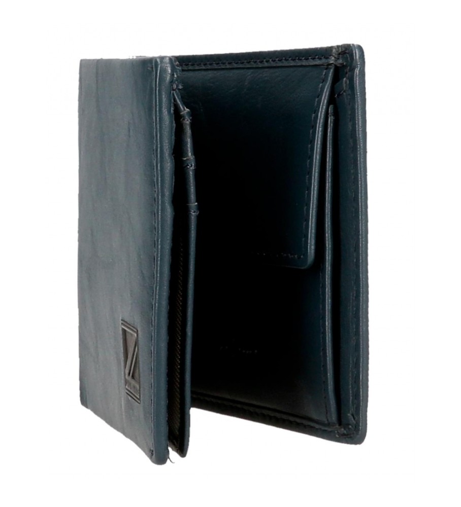 Carteira Pepe Jeans Marshal em couro azul marinho