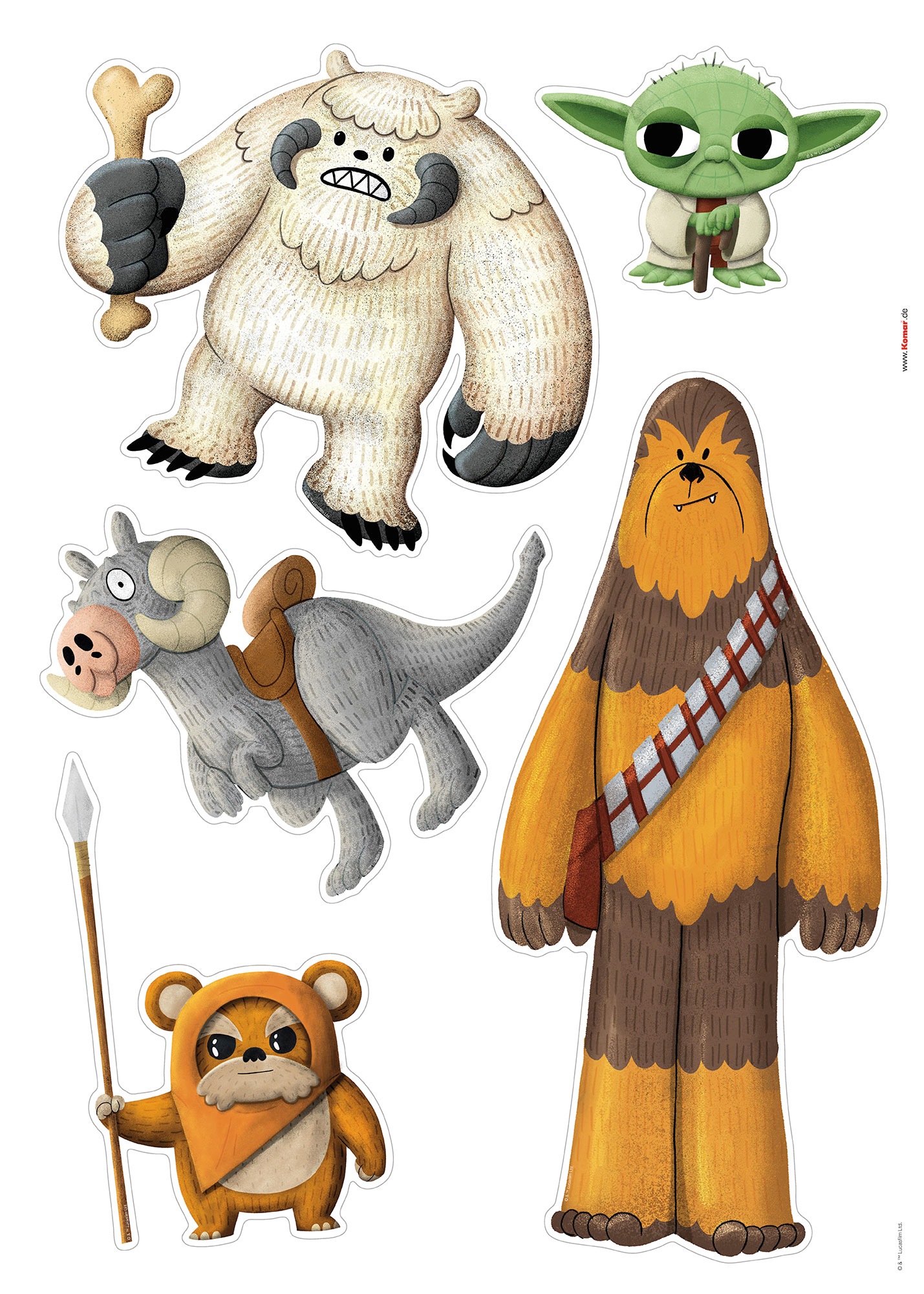 Komar Wandtattoo »Star Wars friendly Monsters« 50 x 70 cm (Breite x Höhe) - Kinderzimmer, Wandsticker