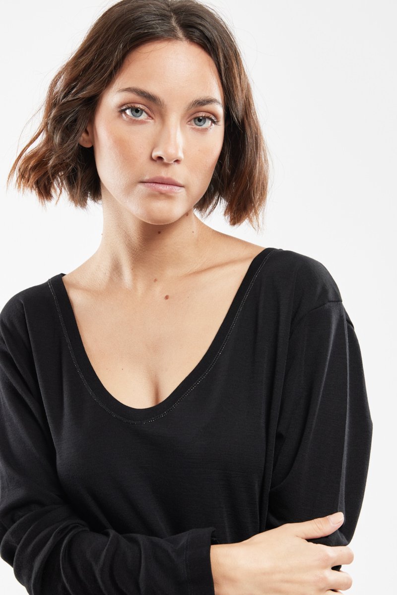T-shirt manches longues - laine et lyocel