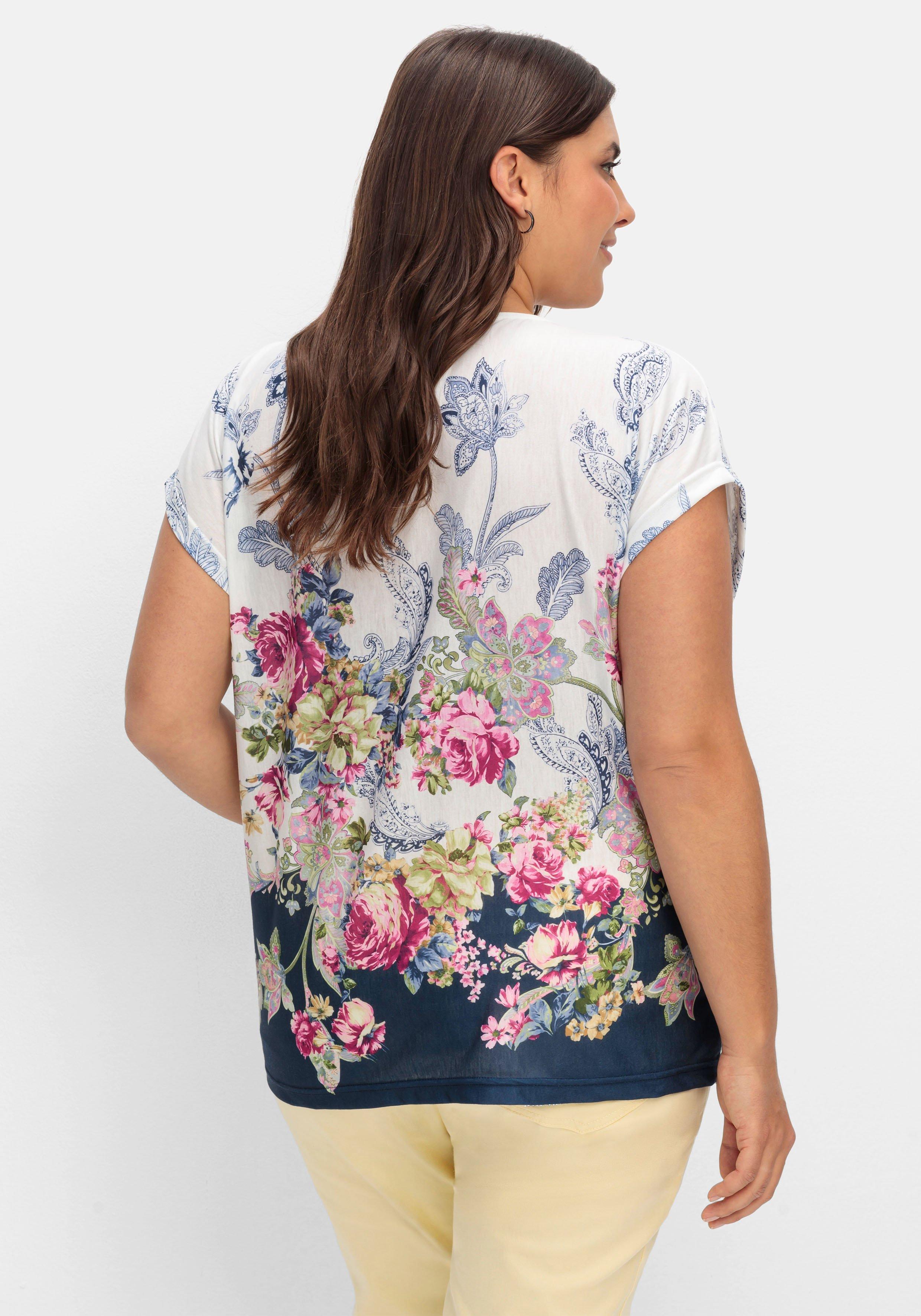 Shirt mit Blumenprint, in bügelfreier Qualität