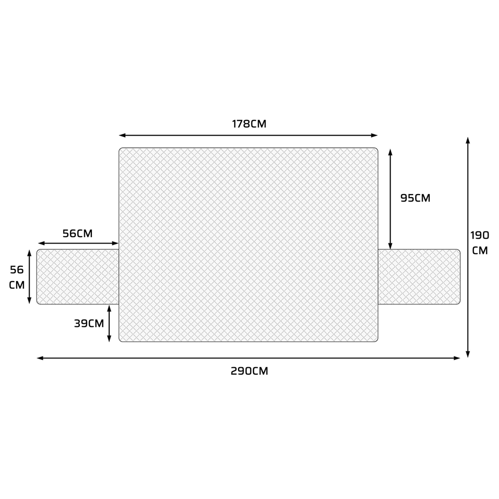 (190x290cm) Dreisitzer Sofa Schonbezug Cover Wasserabweisende Couch Schutzhülle Überwurf Decke (VHGSLCIND0039) - Grau / Schwarz