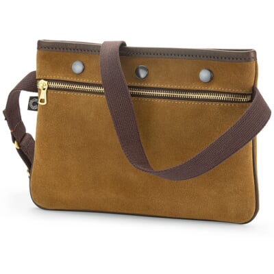 Schultertasche Veloursleder, Braun