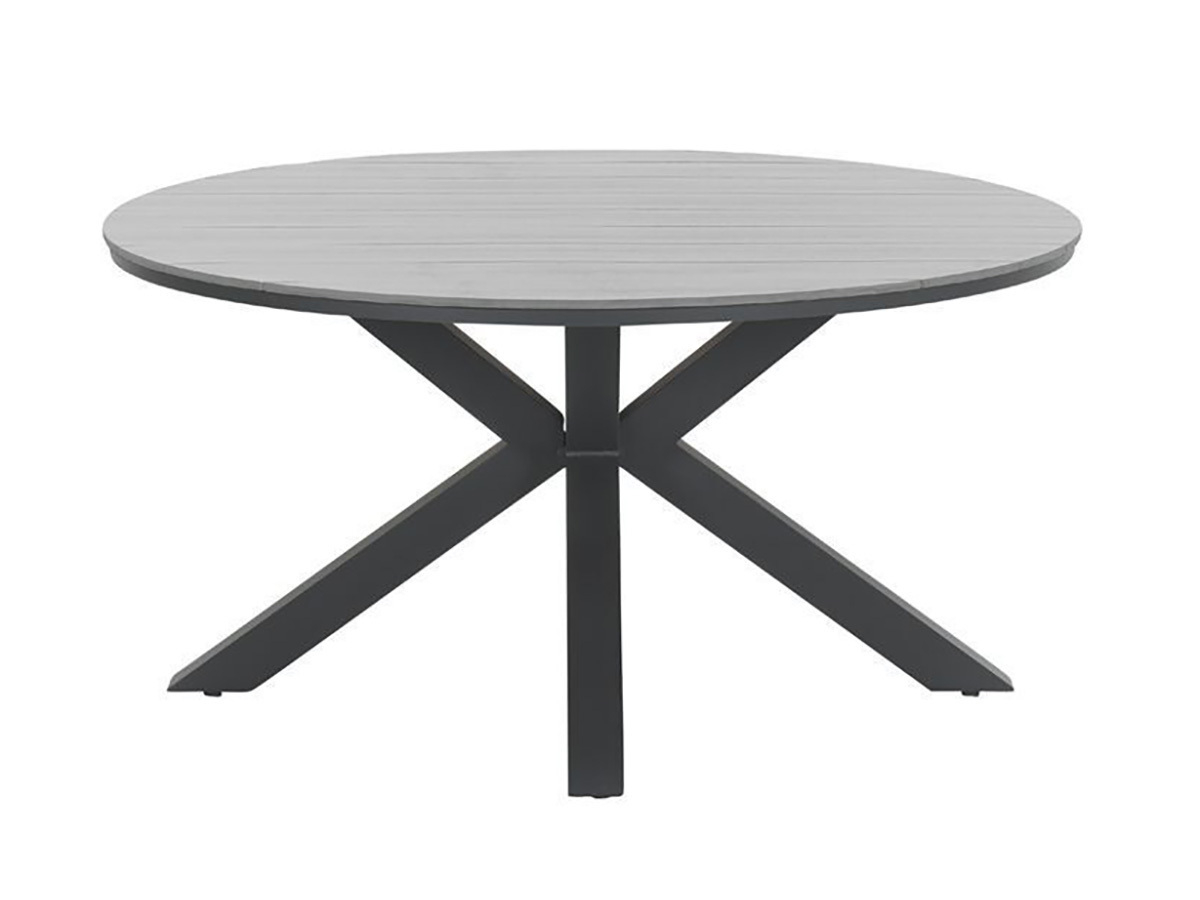 Outdoor Feelings Edson Carbon black grey teak Ø 148 cm tuintafel