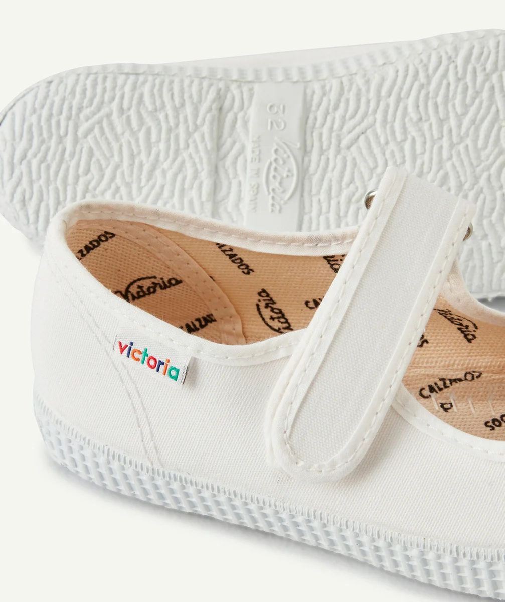 VICTORIABALLERINES BLANCHES FILLE EN TOILE AVEC SCRATCH