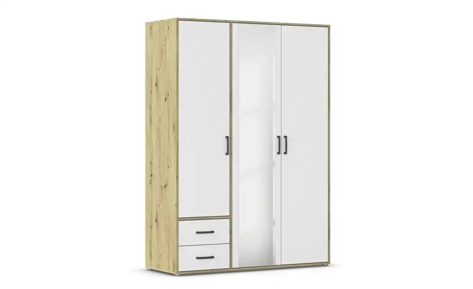 Drehtürenschrank Absetzung: Eiche Artisan 140 cm 3 Stück