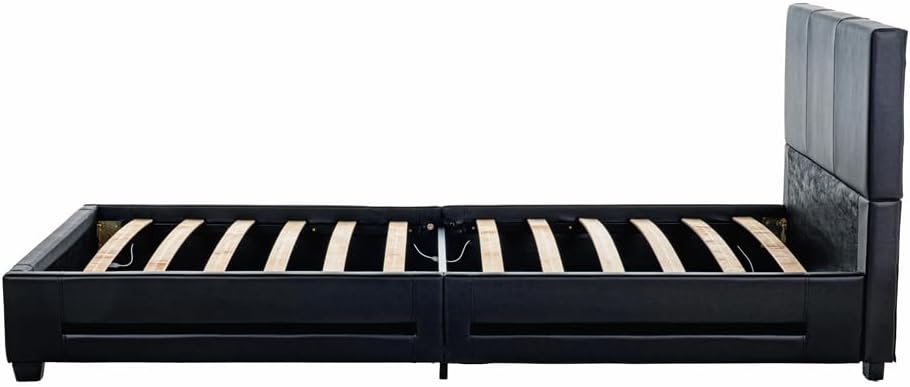 Home Deluxe - LED Bett Asteroid - Schwarz, 90 x 200 cm - inkl. Lattenrost I Polsterbett Design Bett inkl. Beleuchtung