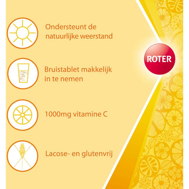 Roter Vitamine C Bruis 1000 mg Citroen 40 bruistabletten