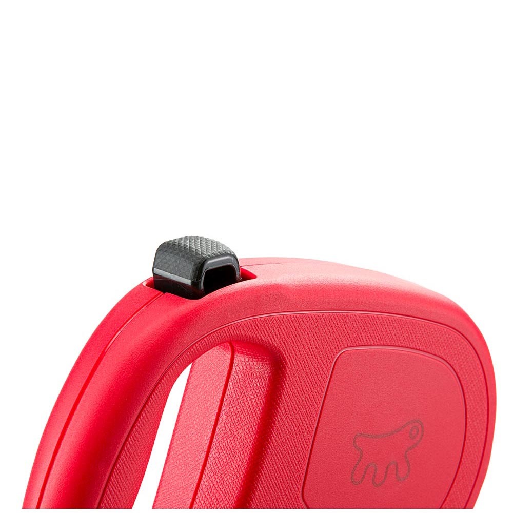 Laisse rétractable pour chiens de taille moyenne flippy one tape s, sangle extensible 4 m, max 15 kg, rouge