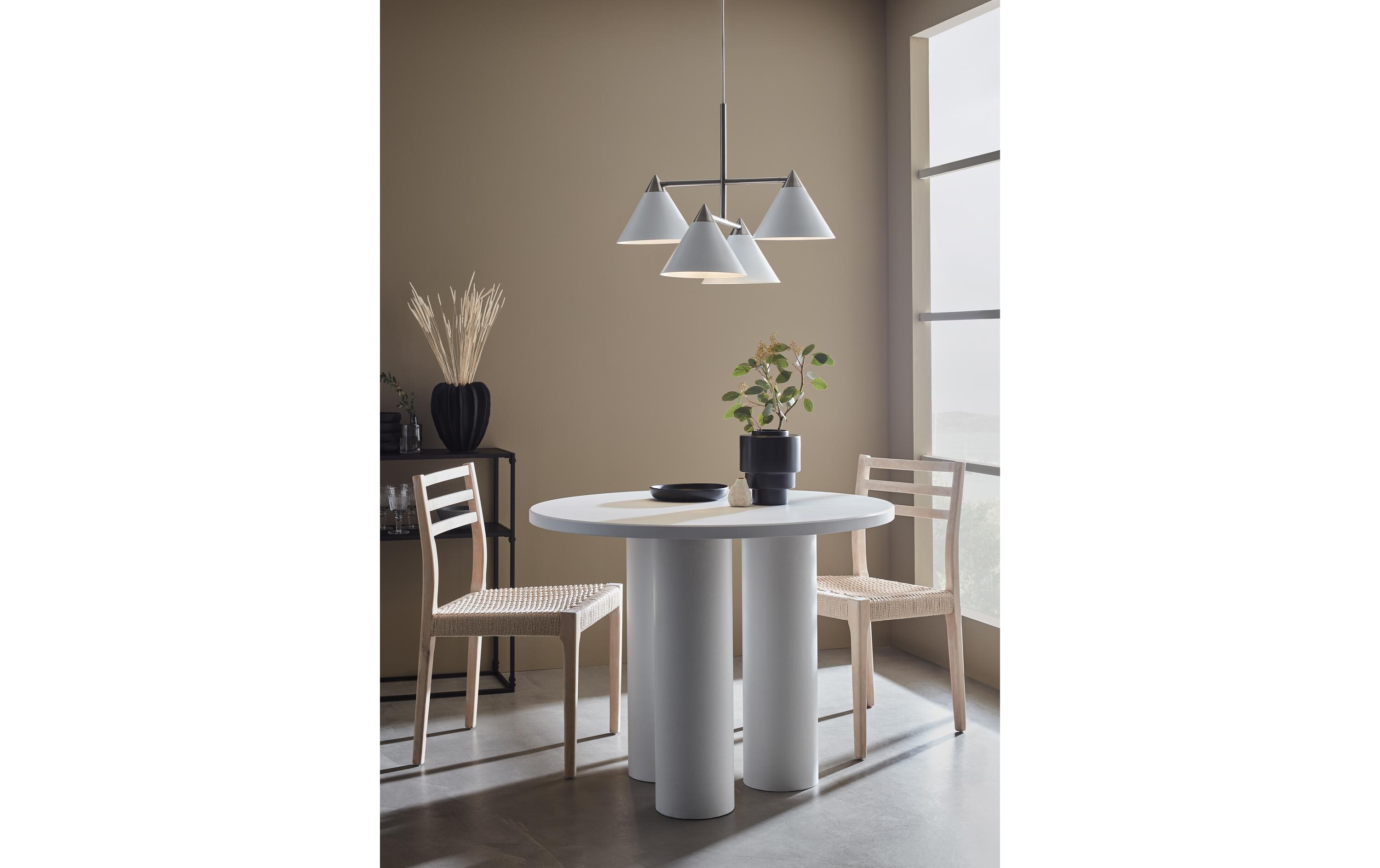 Pendelleuchte Klint, 4 x E14, max. 40W, Weiss/Stahl<br>Hängeleuchte zur Deckenmontage