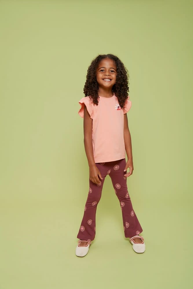 Jubel Jubel flaired broek aop - Salsa Sunset bordeaux