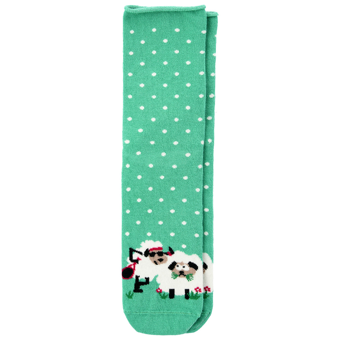 Gina Benotti 1 Paar Damen Socken mit Schaf-Motiv grün