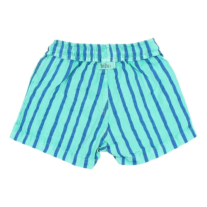 Búho Short de Bain Coton Bio Rayé Bébé | Vert