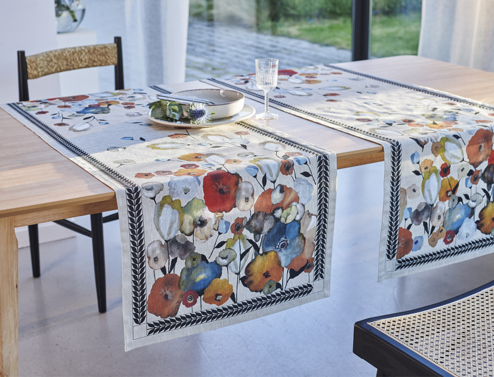 Chemin de table imprimé-Délice de Fleurs