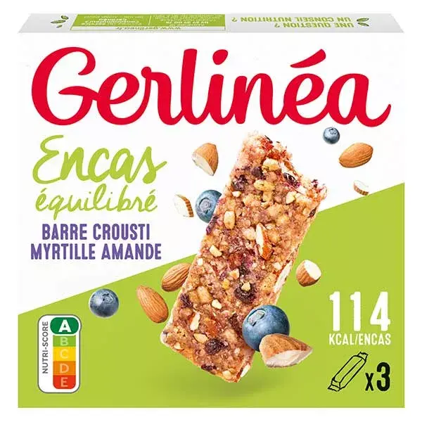 Barra de Cereal Gourmande Gerlinéa Pause com Mirtilos e Amêndoas 3 x 31g